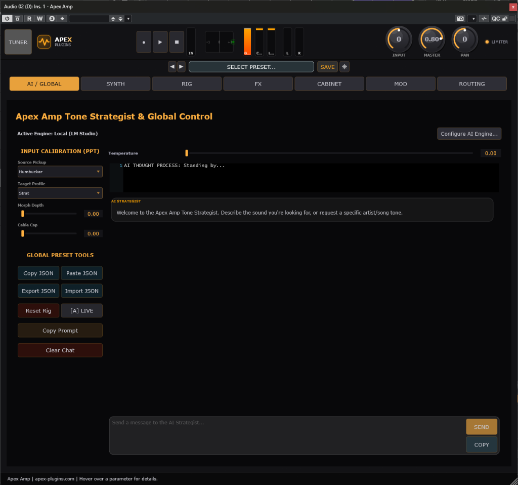 Apex Amp VST3 Interface